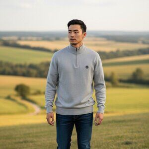 Stitch OSU1/4 Zip Pullover Mens Medium Grey Golf Stretch Performance Long Sleeve